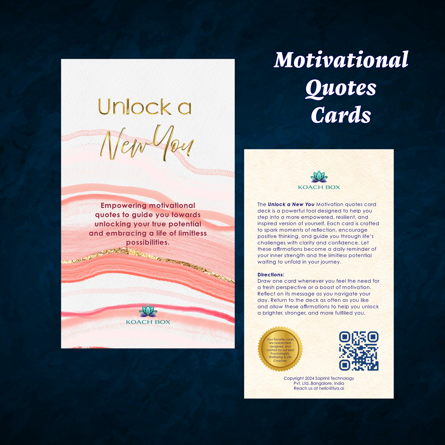 Unlock a New You! - Motivational Quote Cards (30 Cards deck with 60 quotes)