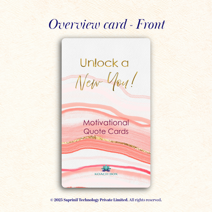 Unlock a New You! - Motivational Quote Cards (30 Cards deck with 60 quotes)