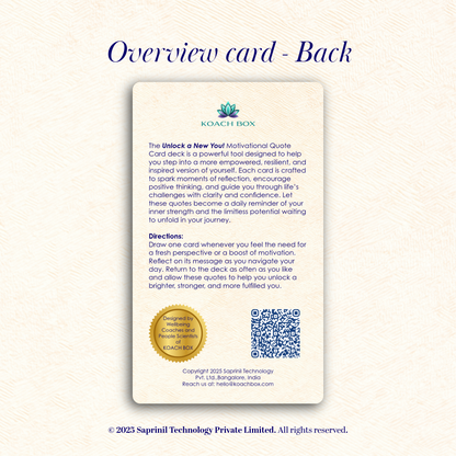 Unlock a New You! - Motivational Quote Cards (30 Cards deck with 60 quotes)