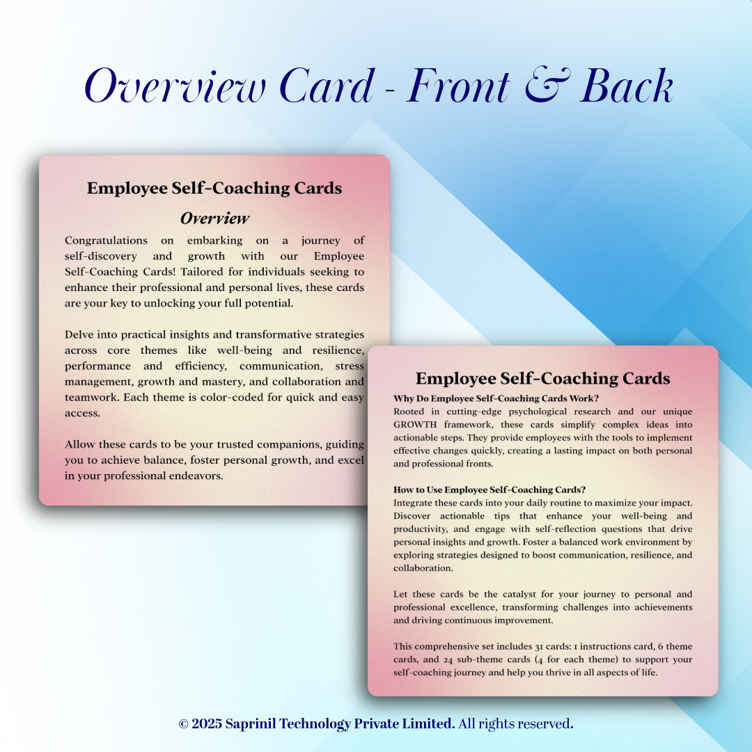 Employee Self-Coaching Cards - Pathway to Growth (30 Cards deck)